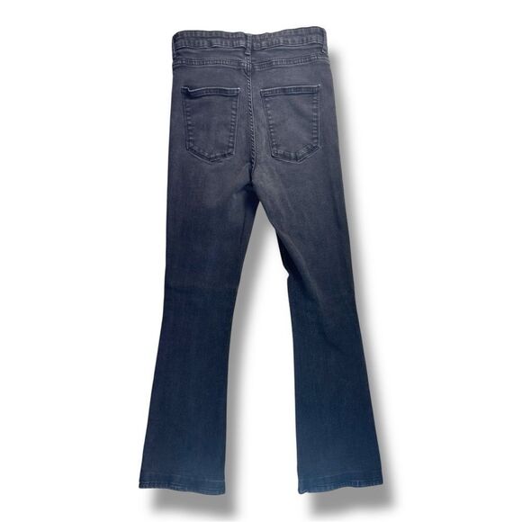 Zara Black Flare Wide Leg Jeans Sz 8 - Picture 4 of 9
